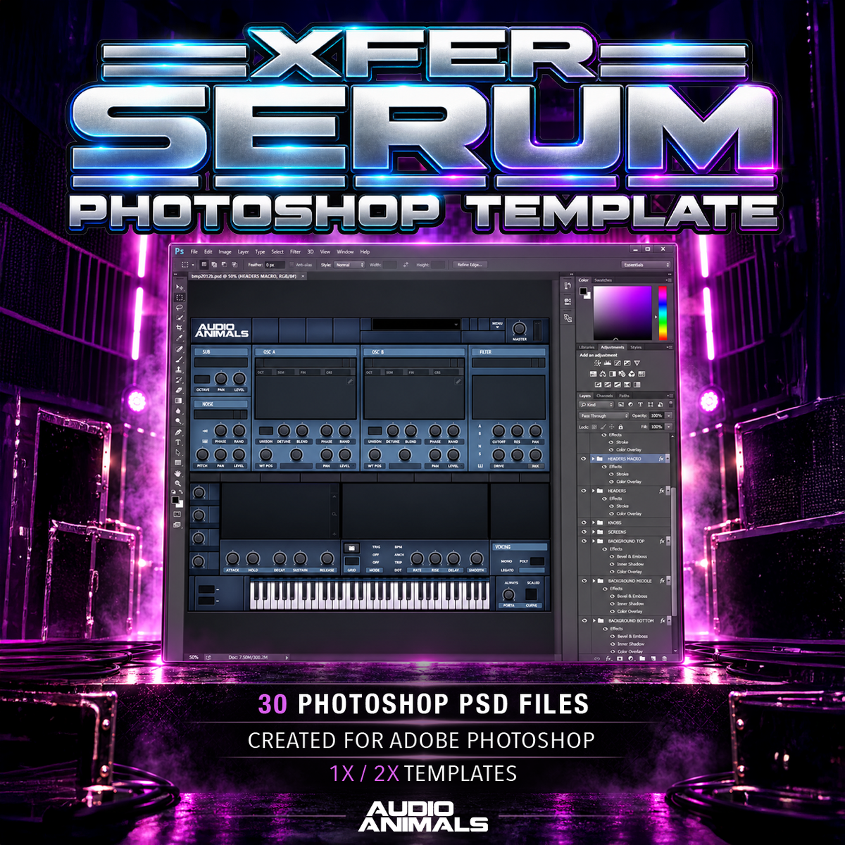 Xfer Serum Photoshop Template